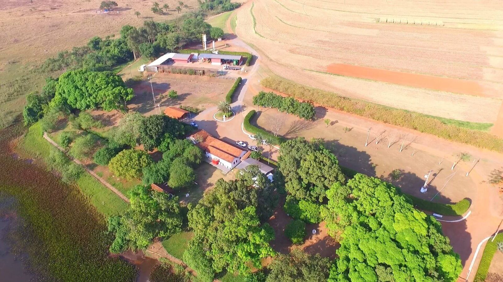 Vista aérea de propriedade rural — Agricultura
